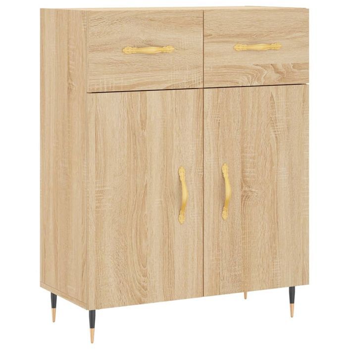 Buffet chêne sonoma 69,5x34x90 cm bois d'ingénierie - Photo n°1