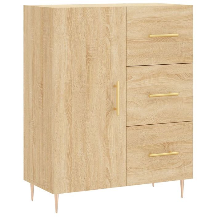 Buffet chêne sonoma 69,5x34x90 cm bois d'ingénierie - Photo n°1