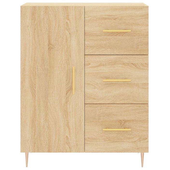 Buffet chêne sonoma 69,5x34x90 cm bois d'ingénierie - Photo n°5