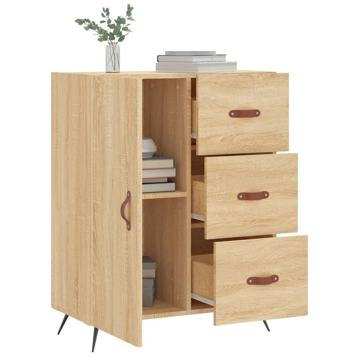 Buffet chêne sonoma 69,5x34x90 cm bois d'ingénierie - Photo n°4