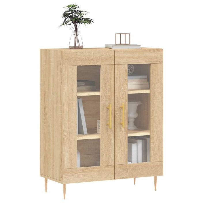 Buffet chêne sonoma 69,5x34x90 cm bois d'ingénierie - Photo n°3