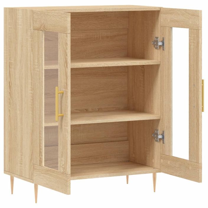 Buffet chêne sonoma 69,5x34x90 cm bois d'ingénierie - Photo n°6