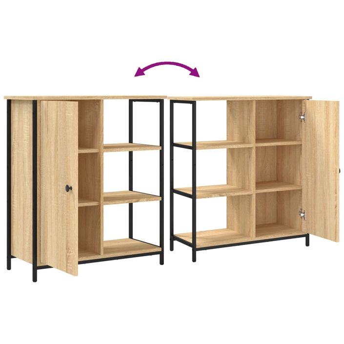 Buffet chêne sonoma 70x30x80 cm bois d'ingénierie - Photo n°9