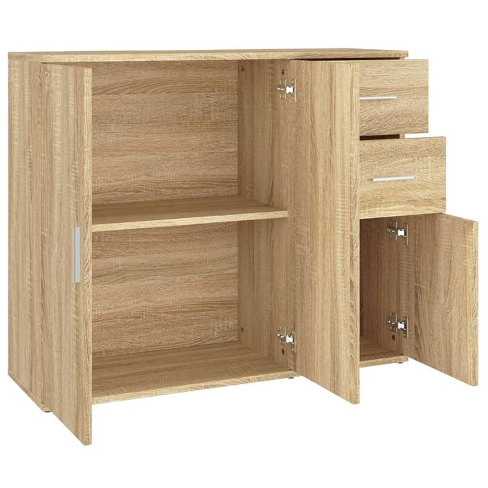 Buffet Chêne sonoma 91x29,5x75 cm Bois d'ingénierie - Photo n°8