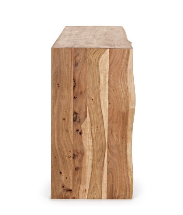 Buffet en bois d'acacia naturel 3 tiroirs 2 portes Adria 160 cm - Photo n°5