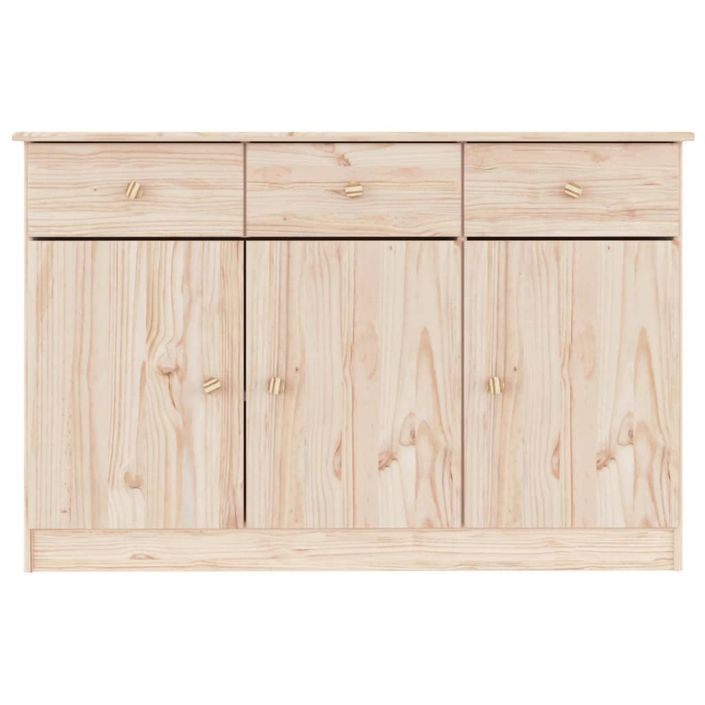 Buffet en bois massif 3 portes 3 tiroirs Malona 112 cm – Style intemporel et pratique - Photo n°4