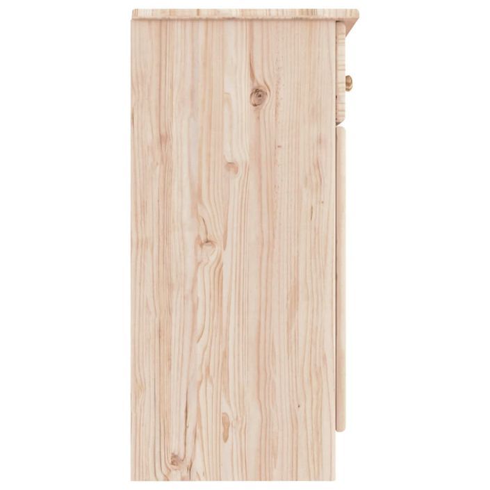 Buffet en bois massif 3 portes 3 tiroirs Malona 112 cm – Style intemporel et pratique - Photo n°5