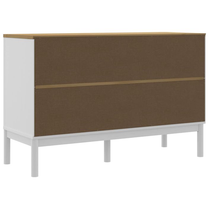 Buffet FLORO blanc 114x43x74 cm bois massif de pin - Photo n°7