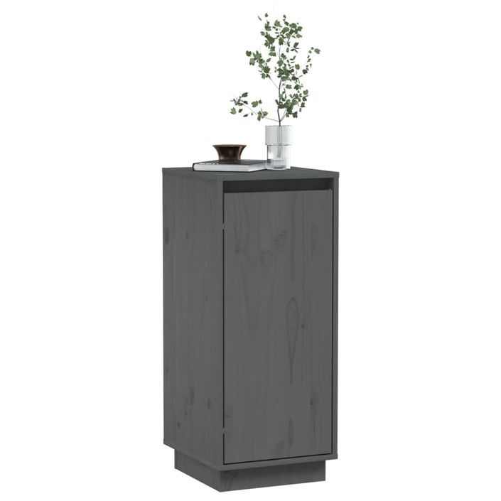 Buffet Gris 31,5x34x75 cm Bois massif de pin - Photo n°4