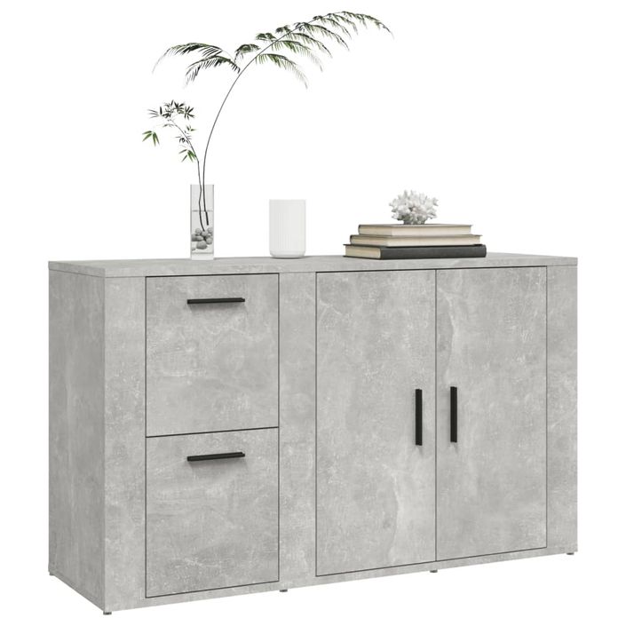 Buffet Gris béton 100x33x59,5 cm Bois d'ingénierie - Photo n°4