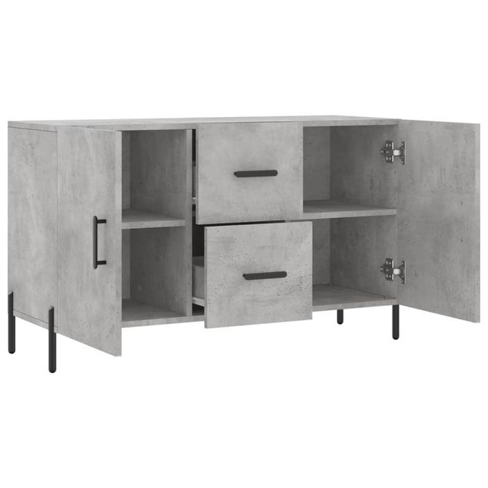 Buffet gris béton 100x36x60 cm bois d'ingénierie - Photo n°5