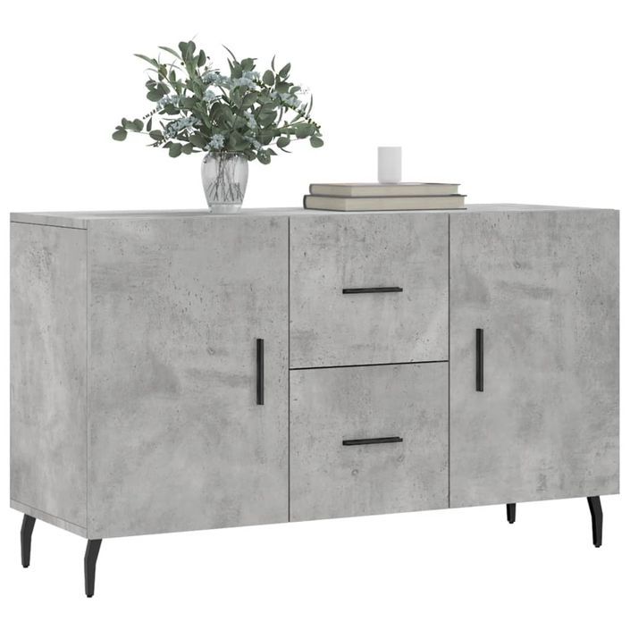 Buffet gris béton 100x36x60 cm bois d'ingénierie - Photo n°3