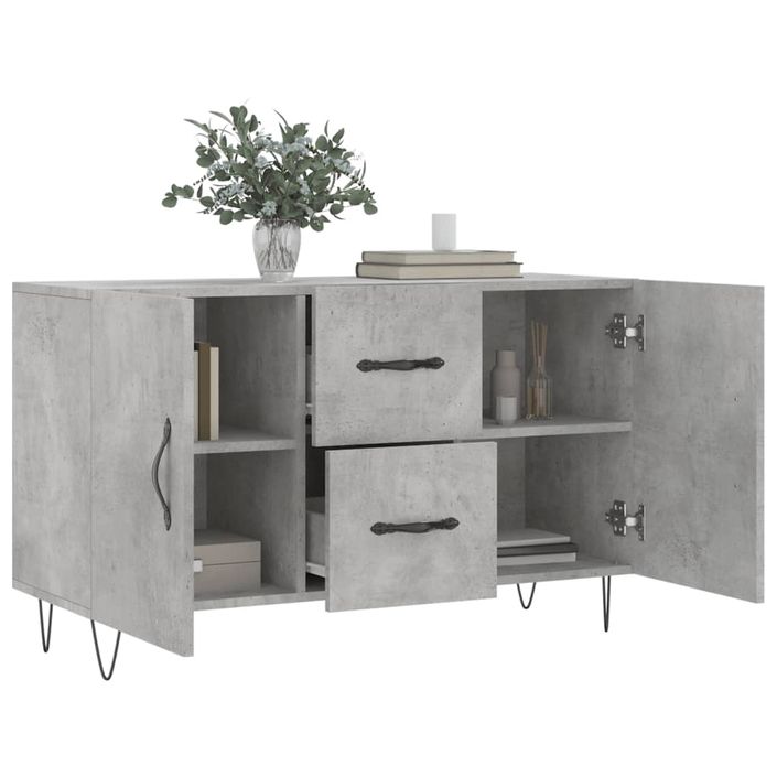 Buffet gris béton 100x36x60 cm bois d'ingénierie - Photo n°4