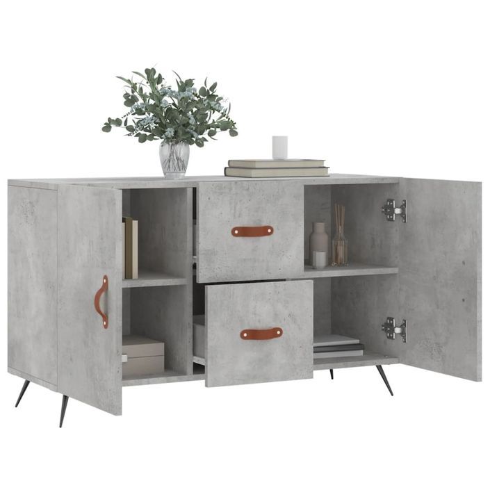 Buffet gris béton 100x36x60 cm bois d'ingénierie - Photo n°4