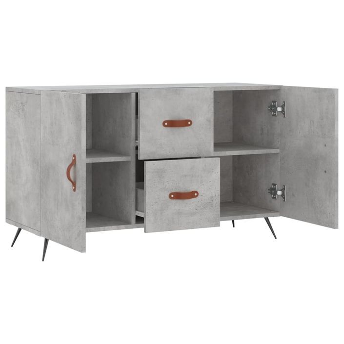 Buffet gris béton 100x36x60 cm bois d'ingénierie - Photo n°5