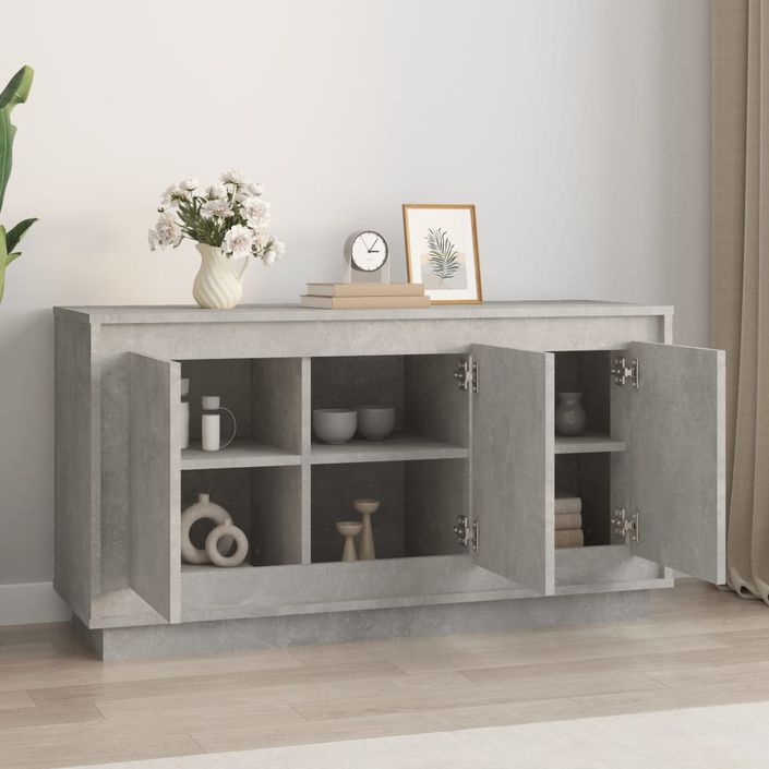 Buffet gris béton 102x35x55 cm bois d'ingénierie - Photo n°3