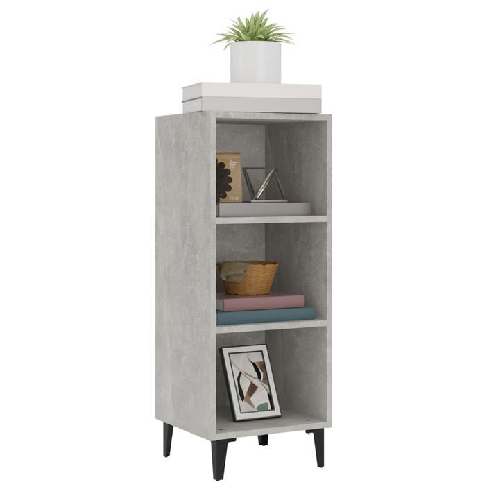 Buffet Gris béton 34,5x32,5x90 cm Bois d'ingénierie - Photo n°4