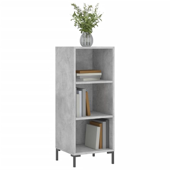 Buffet gris béton 34,5x32,5x90 cm bois d'ingénierie - Photo n°3