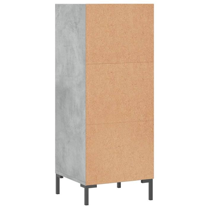 Buffet gris béton 34,5x32,5x90 cm bois d'ingénierie - Photo n°6