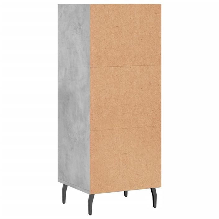 Buffet gris béton 34,5x32,5x90 cm bois d'ingénierie - Photo n°6