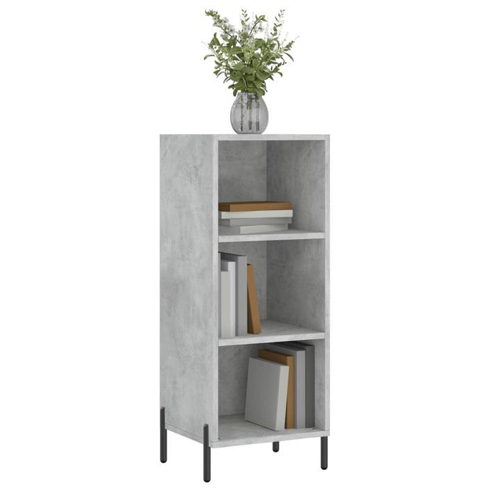 Buffet gris béton 34,5x32,5x90 cm bois d'ingénierie - Photo n°3