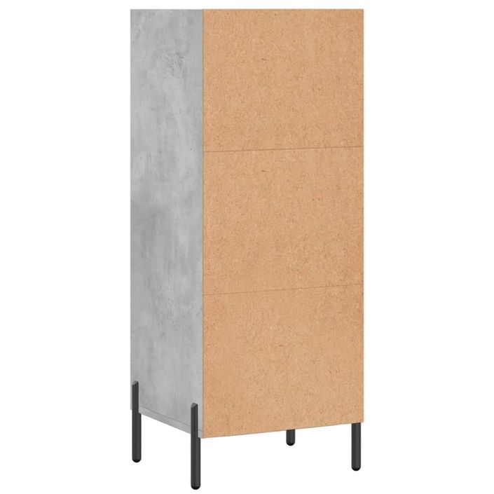 Buffet gris béton 34,5x32,5x90 cm bois d'ingénierie - Photo n°6