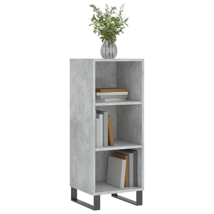 Buffet gris béton 34,5x32,5x90 cm bois d'ingénierie - Photo n°3