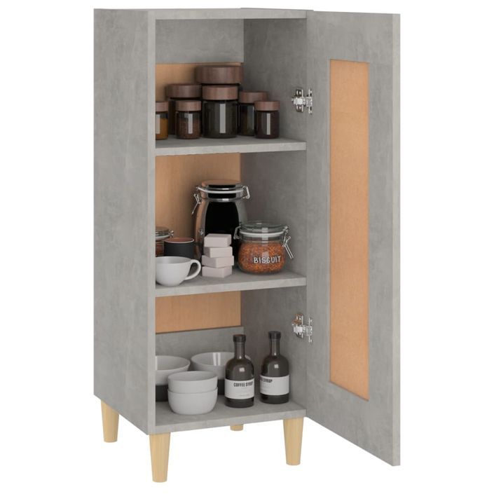 Buffet Gris béton 34,5x34x90 cm Bois d'ingénierie - Photo n°4