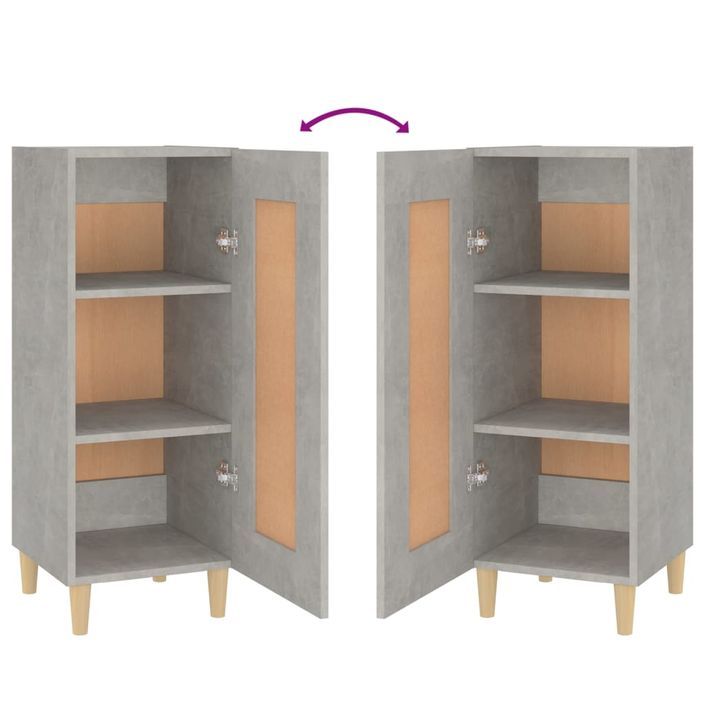 Buffet Gris béton 34,5x34x90 cm Bois d'ingénierie - Photo n°8