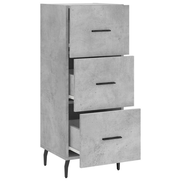 Buffet Gris béton 34,5x34x90 cm Bois d'ingénierie - Photo n°5