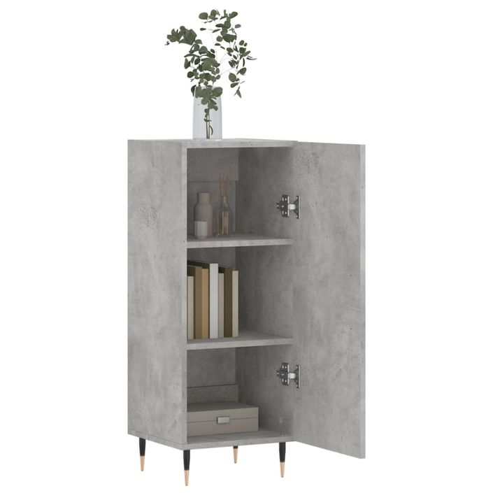 Buffet Gris béton 34,5x34x90 cm Bois d'ingénierie - Photo n°4