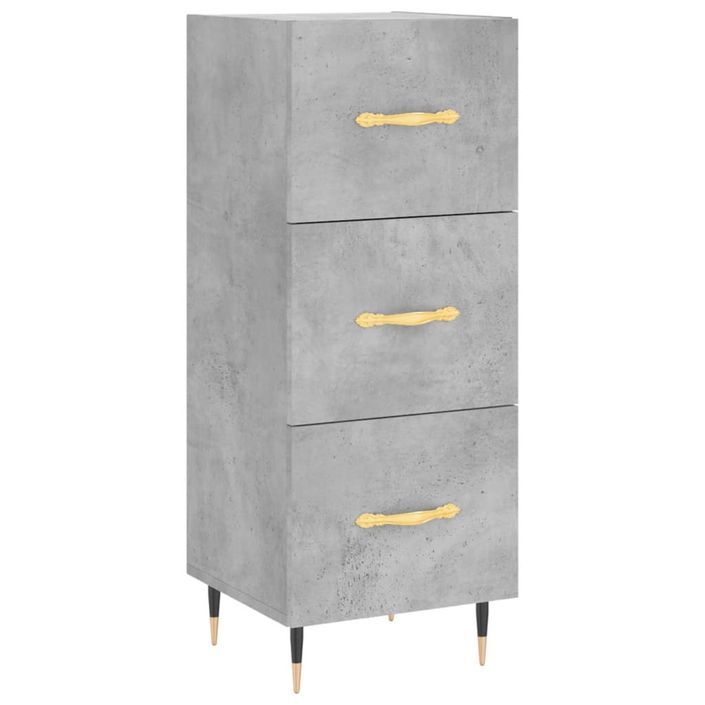 Buffet Gris béton 34,5x34x90 cm Bois d'ingénierie - Photo n°1