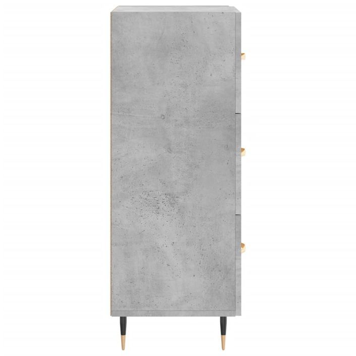 Buffet Gris béton 34,5x34x90 cm Bois d'ingénierie - Photo n°7