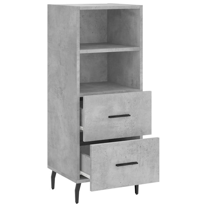 Buffet Gris béton 34,5x34x90 cm Bois d'ingénierie - Photo n°5