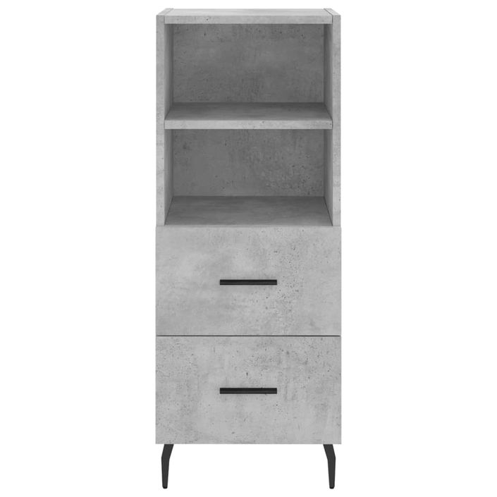 Buffet Gris béton 34,5x34x90 cm Bois d'ingénierie - Photo n°6