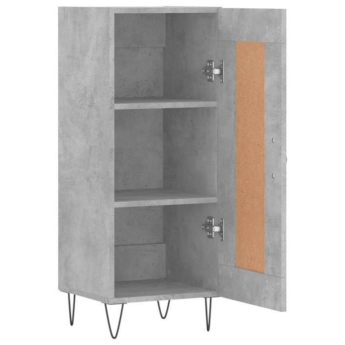 Buffet Gris béton 34,5x34x90 cm Bois d'ingénierie - Photo n°6