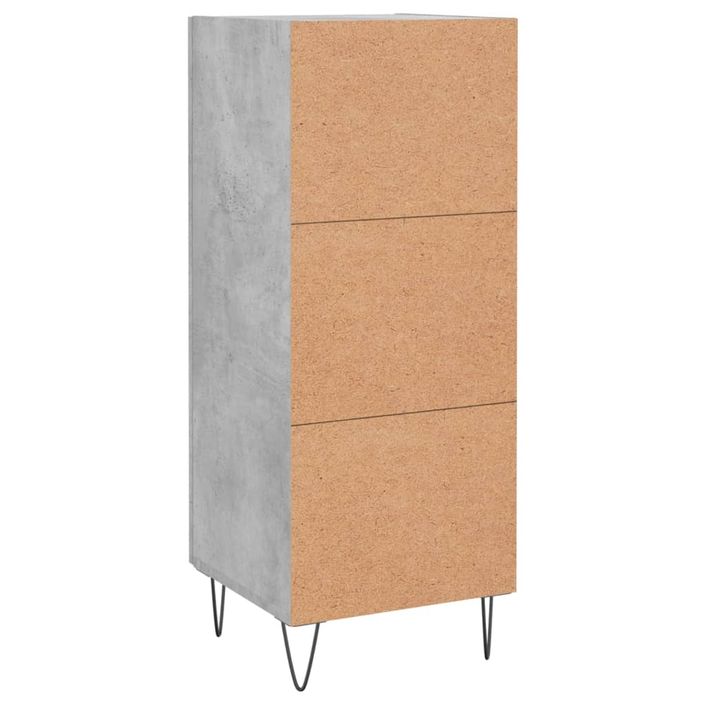 Buffet Gris béton 34,5x34x90 cm Bois d'ingénierie - Photo n°8