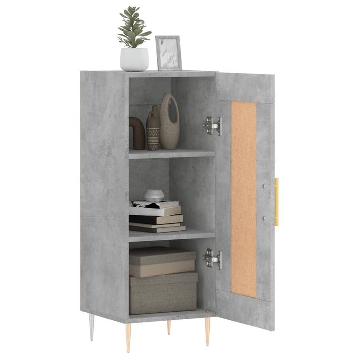 Buffet Gris béton 34,5x34x90 cm Bois d'ingénierie - Photo n°4