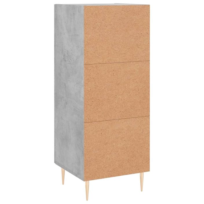 Buffet Gris béton 34,5x34x90 cm Bois d'ingénierie - Photo n°8