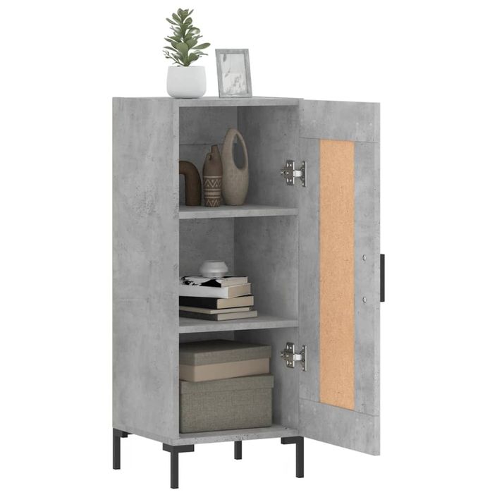 Buffet Gris béton 34,5x34x90 cm Bois d'ingénierie - Photo n°4