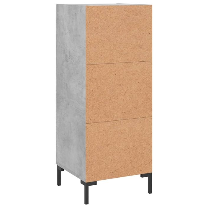 Buffet Gris béton 34,5x34x90 cm Bois d'ingénierie - Photo n°8