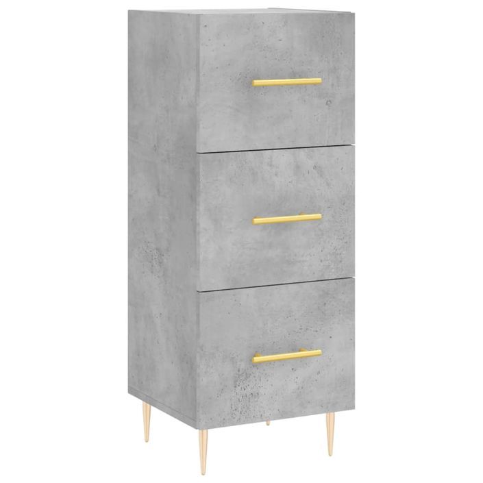 Buffet Gris béton 34,5x34x90 cm Bois d'ingénierie - Photo n°1