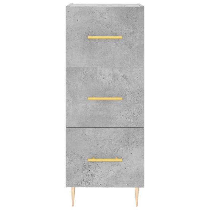 Buffet Gris béton 34,5x34x90 cm Bois d'ingénierie - Photo n°6