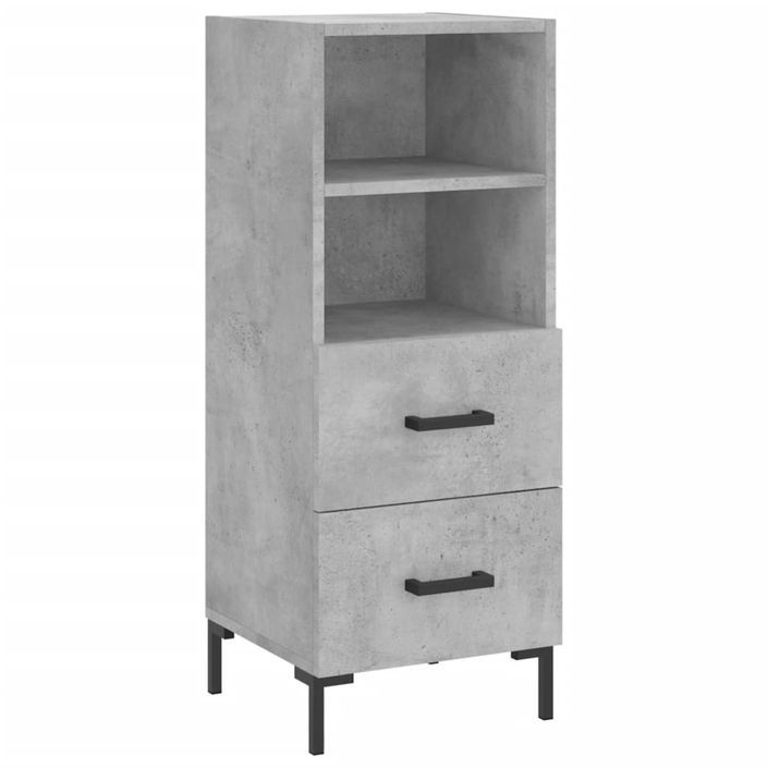 Buffet Gris béton 34,5x34x90 cm Bois d'ingénierie - Photo n°1