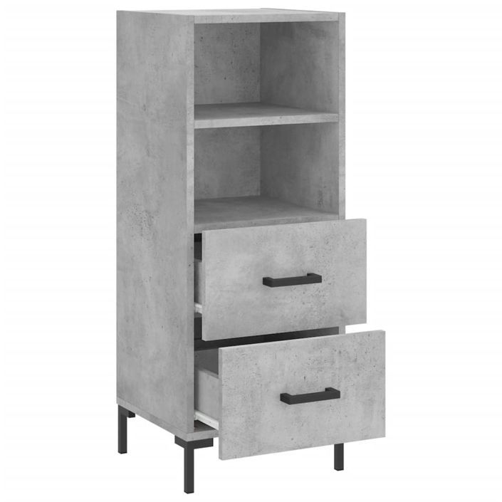 Buffet Gris béton 34,5x34x90 cm Bois d'ingénierie - Photo n°5