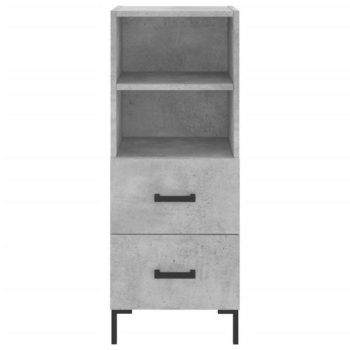 Buffet Gris béton 34,5x34x90 cm Bois d'ingénierie - Photo n°6