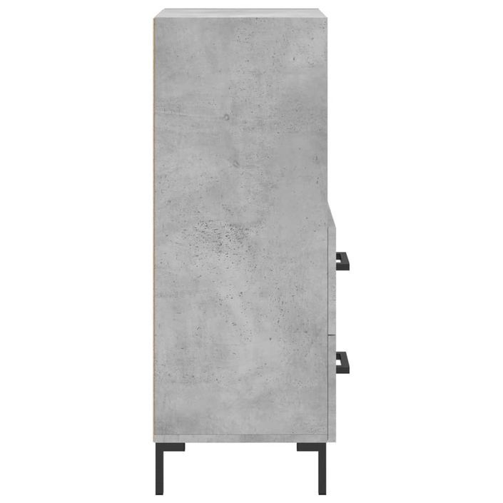 Buffet Gris béton 34,5x34x90 cm Bois d'ingénierie - Photo n°7