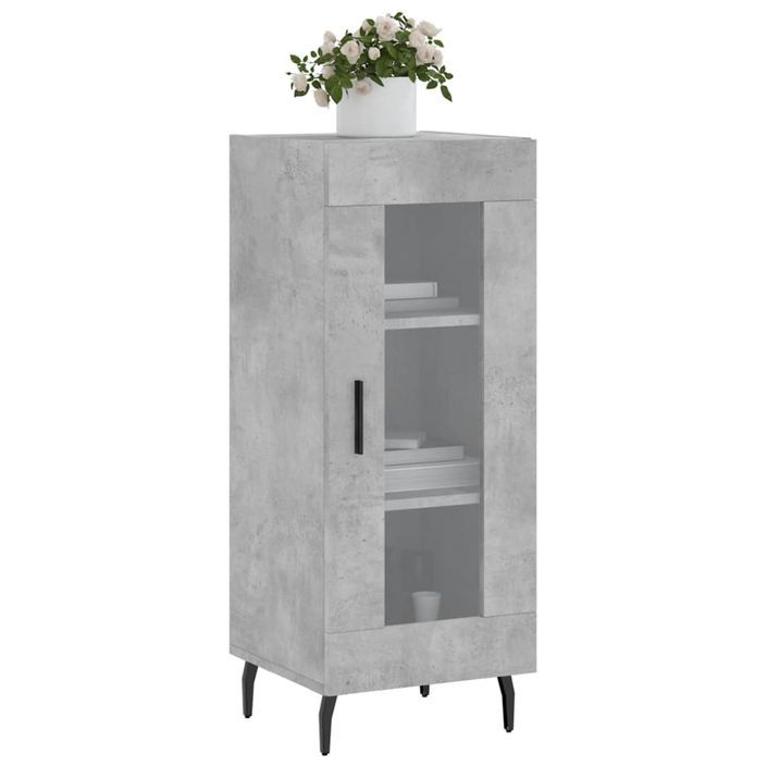 Buffet Gris béton 34,5x34x90 cm Bois d'ingénierie - Photo n°3