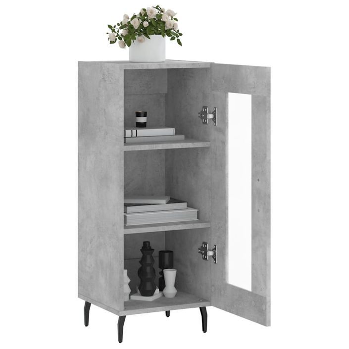 Buffet Gris béton 34,5x34x90 cm Bois d'ingénierie - Photo n°4