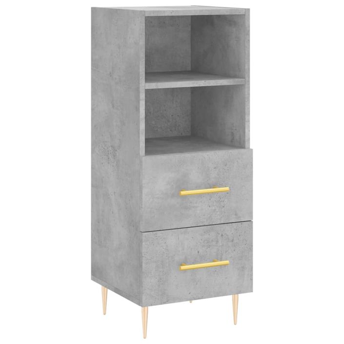 Buffet Gris béton 34,5x34x90 cm Bois d'ingénierie - Photo n°1